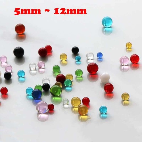 Round small glass beads 5mm - glass, to