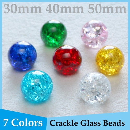 Crackle glass beads round - crackle,