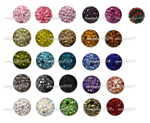 8mm shamballa beads crystal - 8mm,